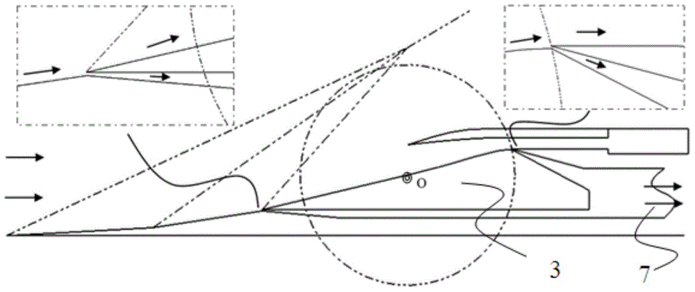 Two-dimensional variable geometry hypersonic intake port provided with rectangular inlet as well as design method and working method of two-dimensional variable geometry hypersonic intake port