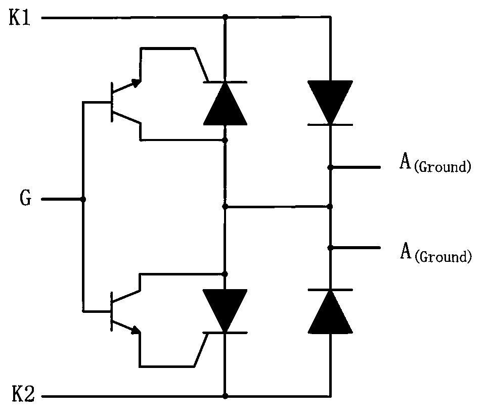 Bidirectional and symmetrical high-speed overvoltage protective device