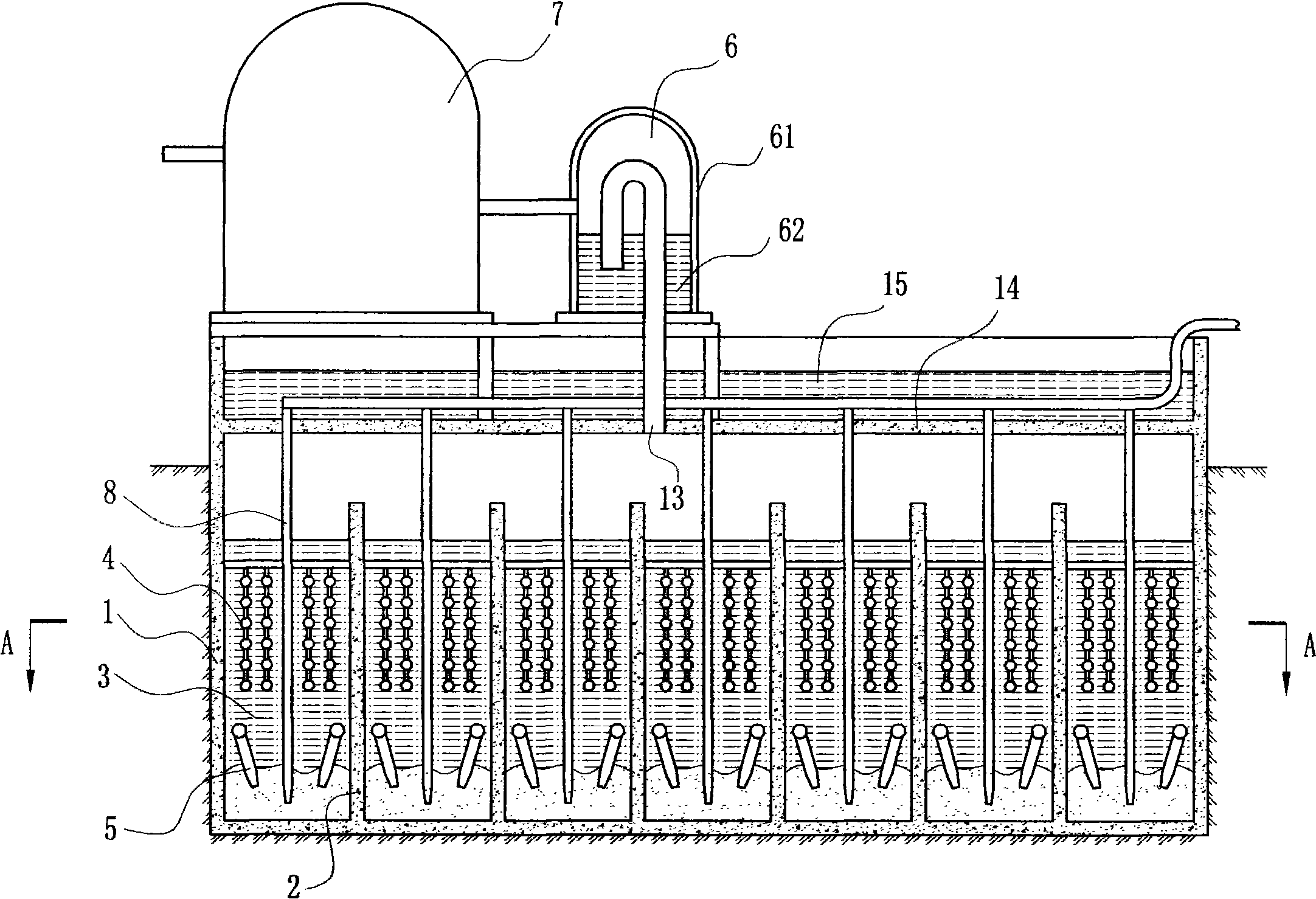 Sewage recycling anaerobic processing device