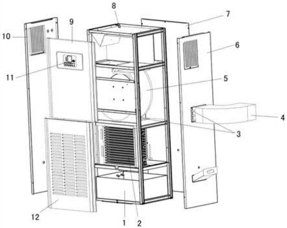 Energy-saving type storage house environment index regulating and controlling all-in-one machine