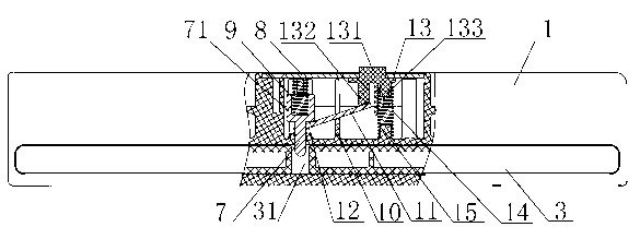 Material blocking device on extending platform