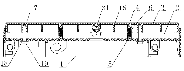 Material blocking device on extending platform