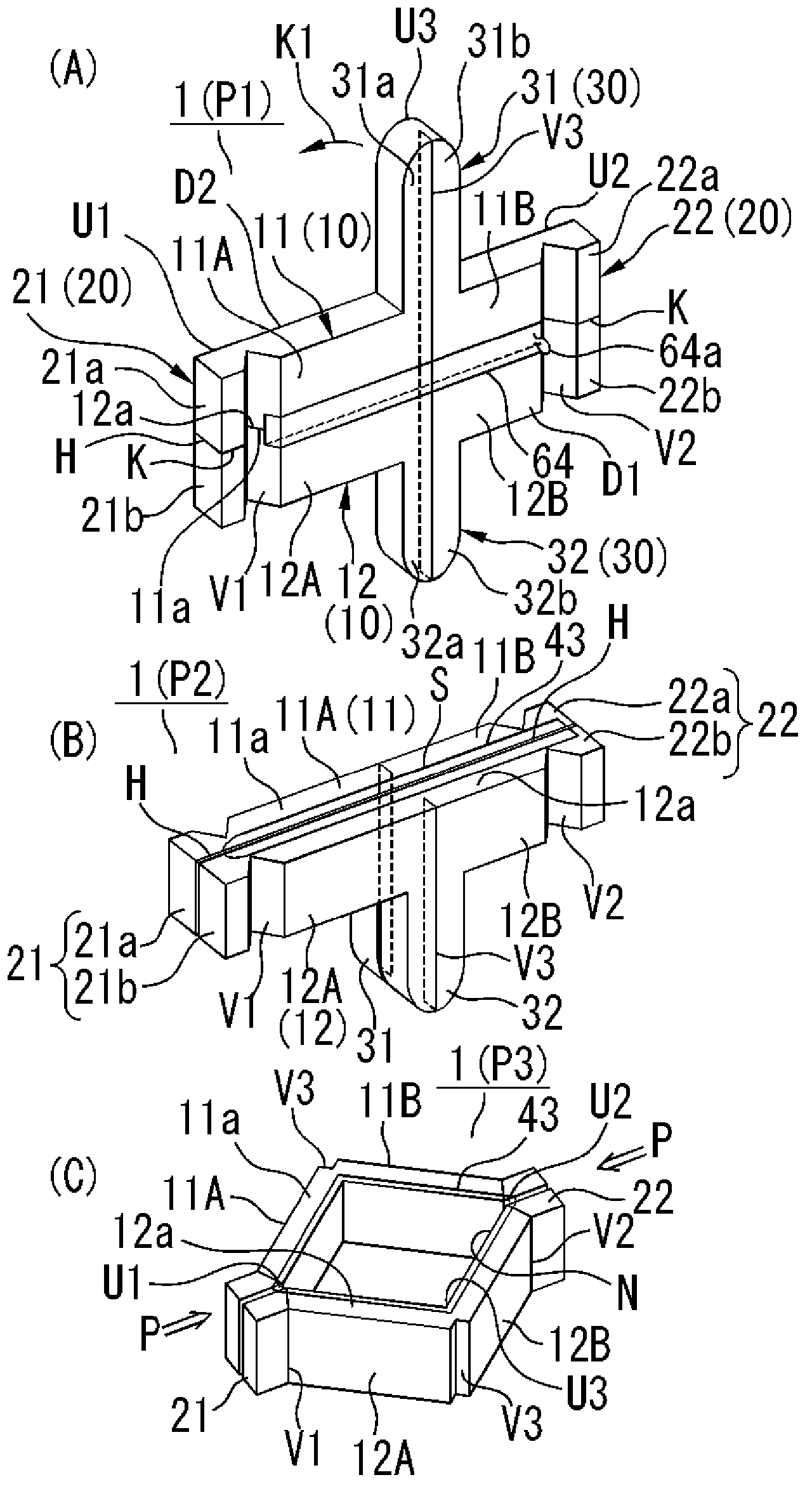 Opening/closing tool and pouch provided with same