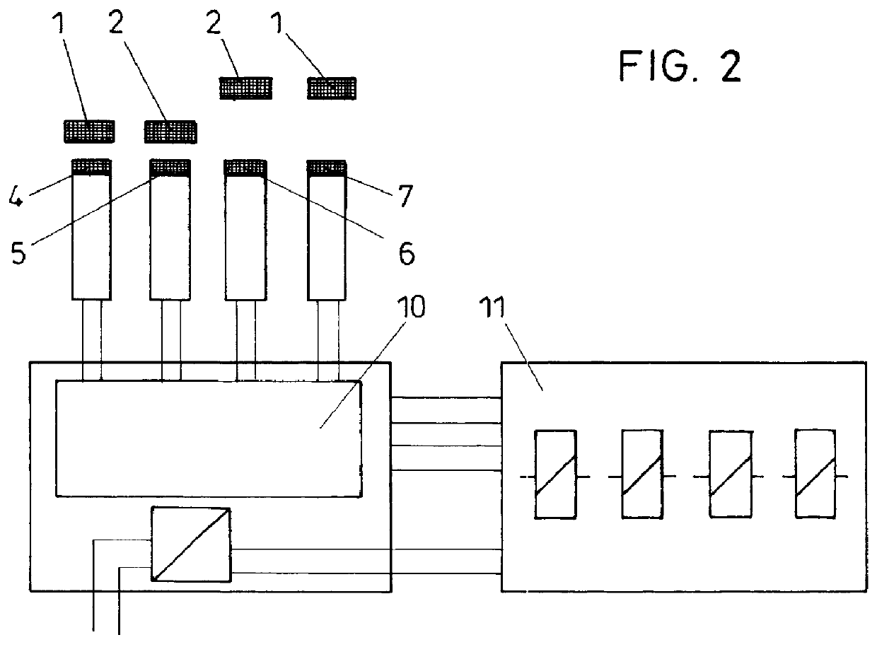 Device for detecting the positions of pivotable parts of a point