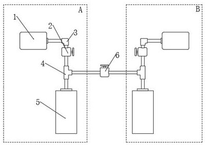 Two-line air compressor air pipeline interconnection system