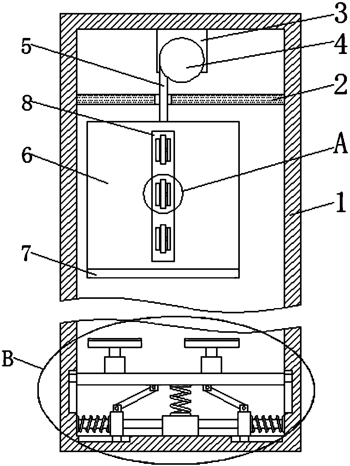 Method for shock absorption and noise reduction of elevator