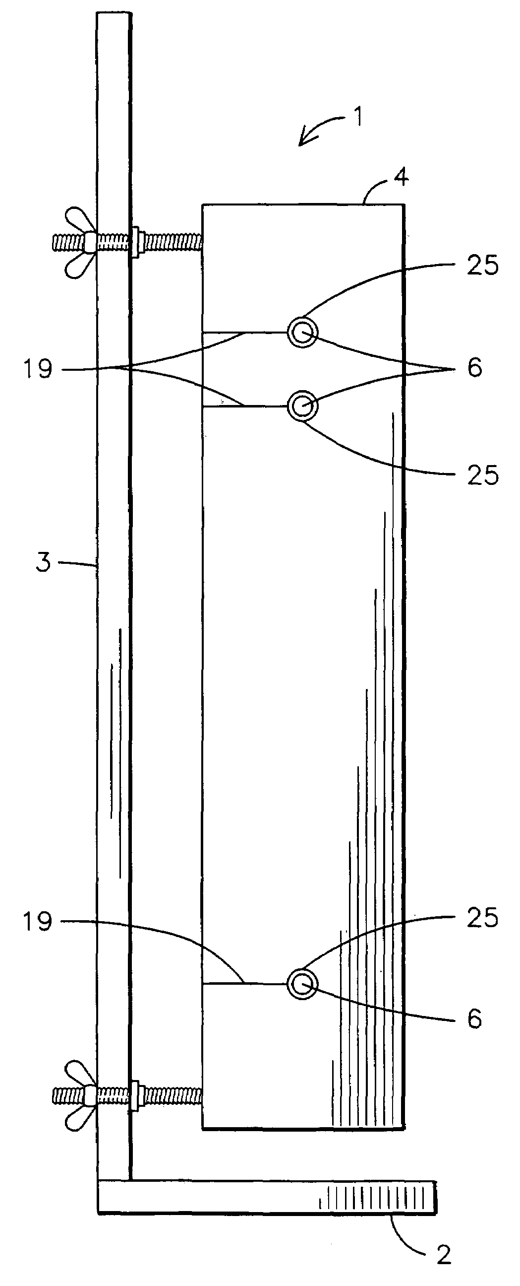 Cabinet door knob pull measuring jig