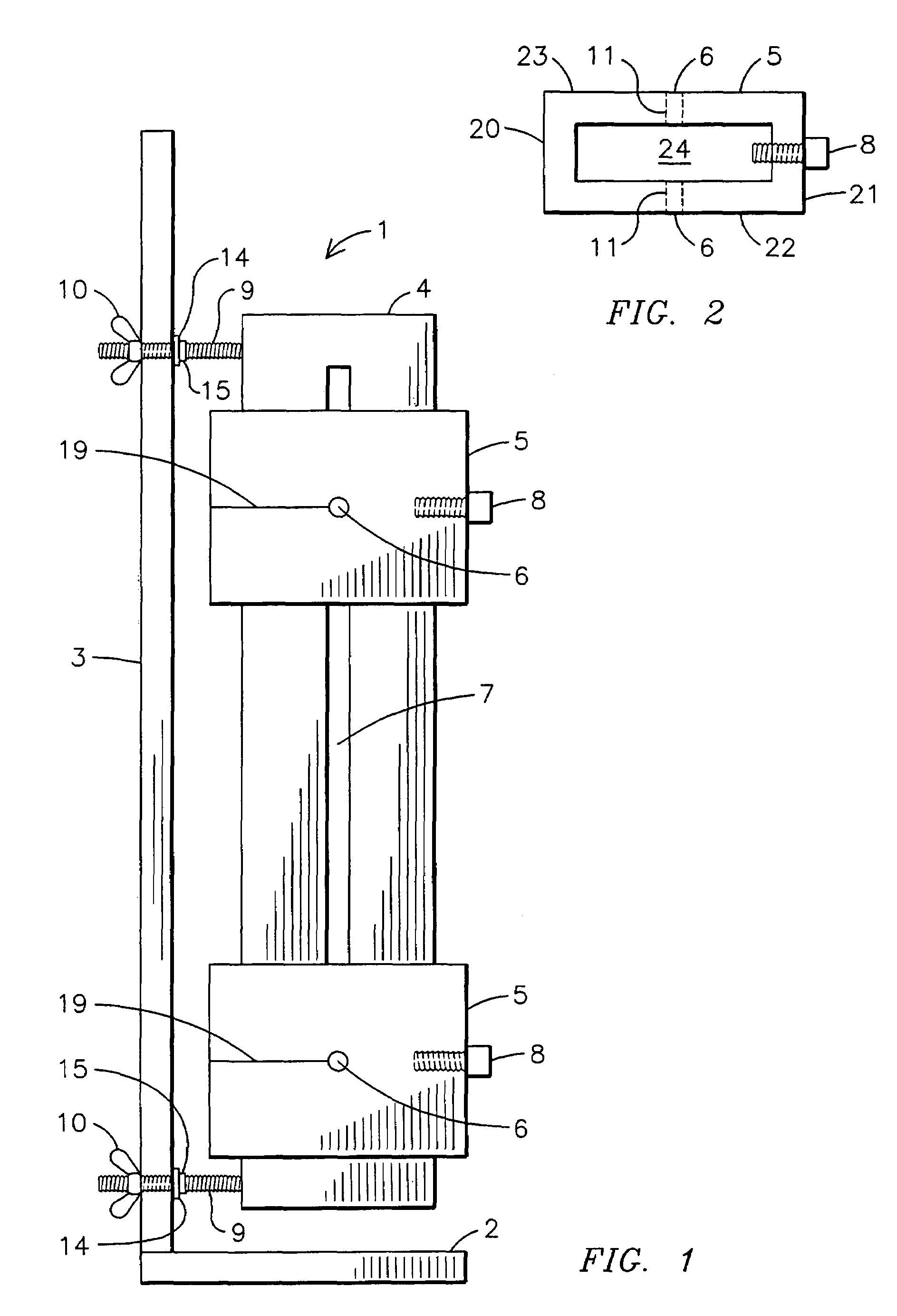 Cabinet door knob pull measuring jig