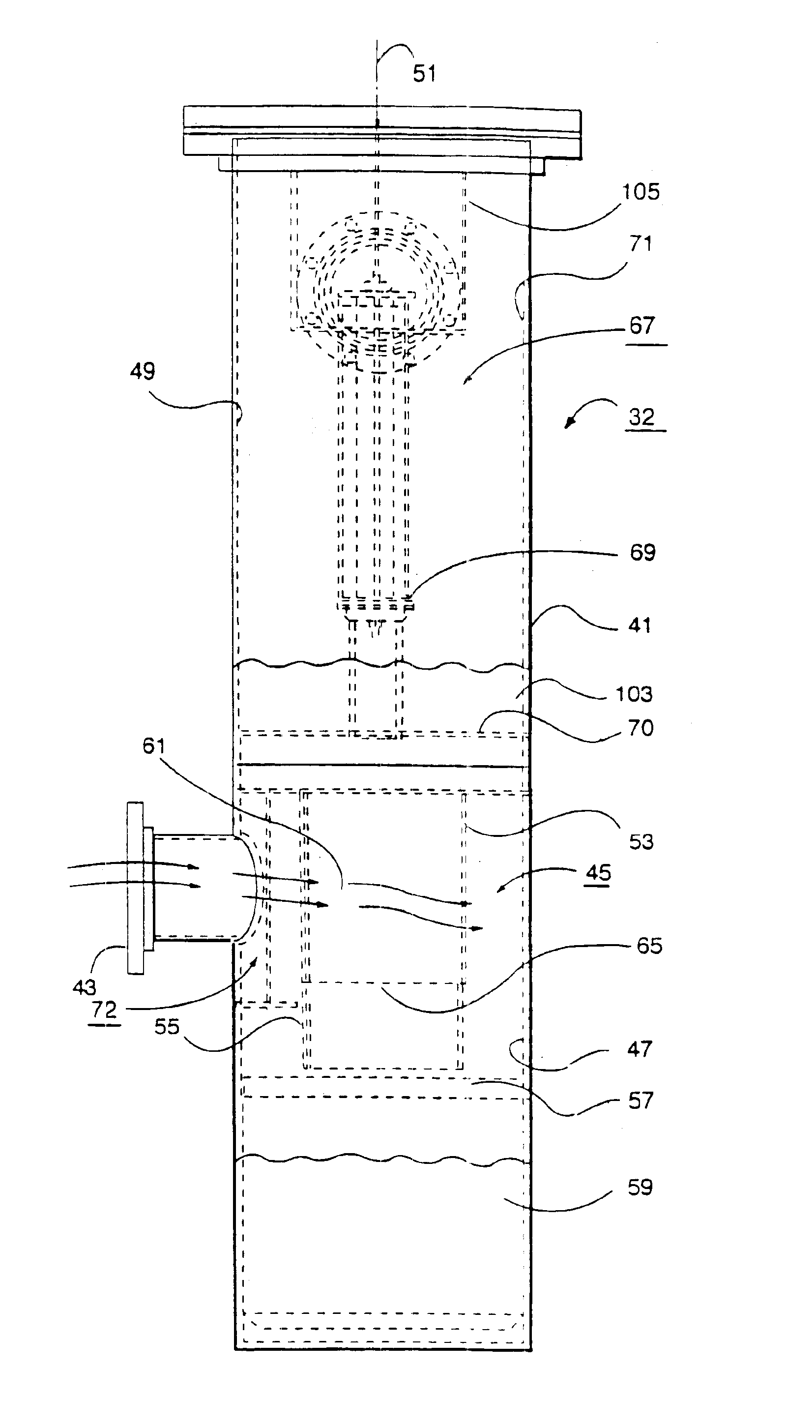 Filtration vessel and method for rotary gas compressor system