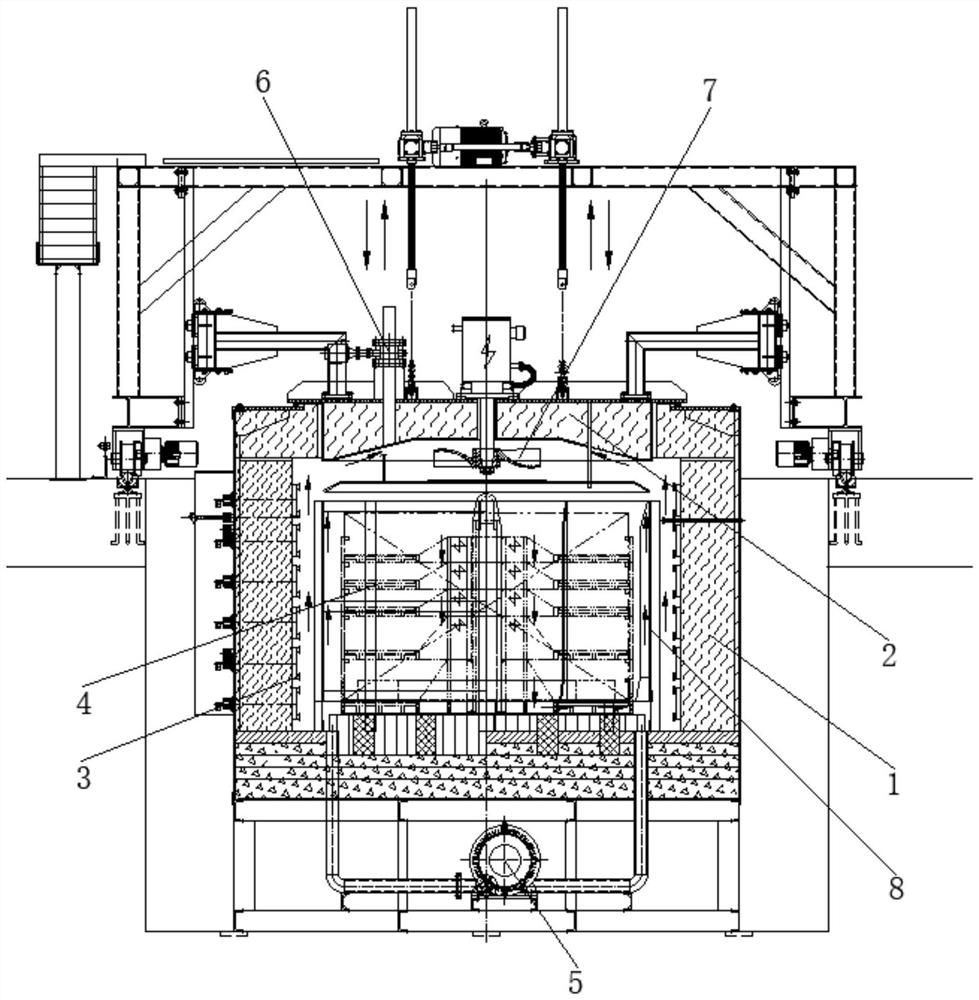 Heat treatment furnace with controllable cooling rate and uniform workpiece surface oxidation