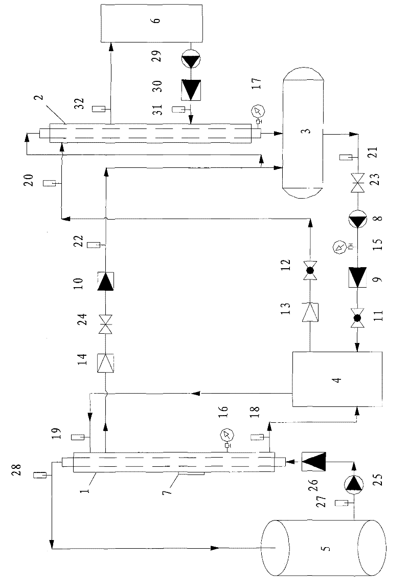 Experimental device for evaporation, absorption and mass transferring of falling film of vertical tube