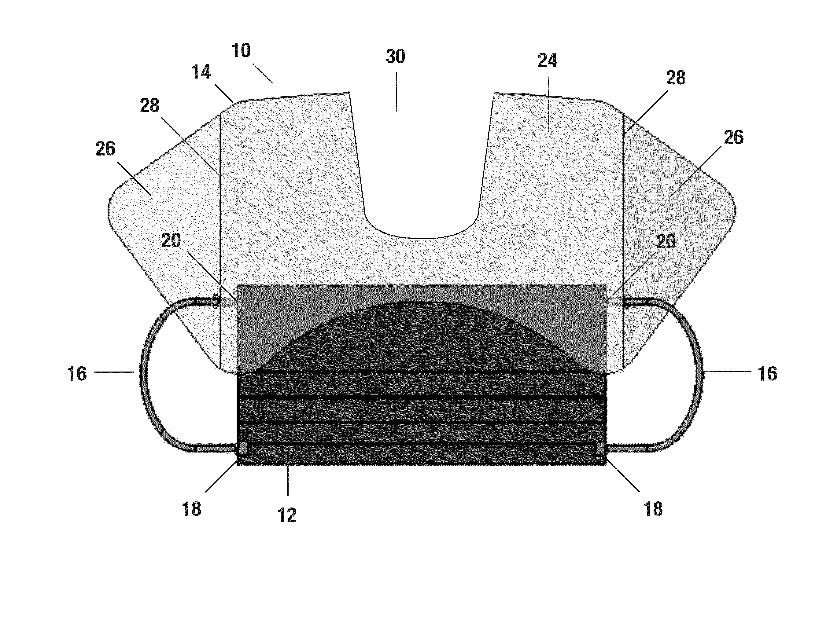 Medical mask with loupe light-compatible eye shield