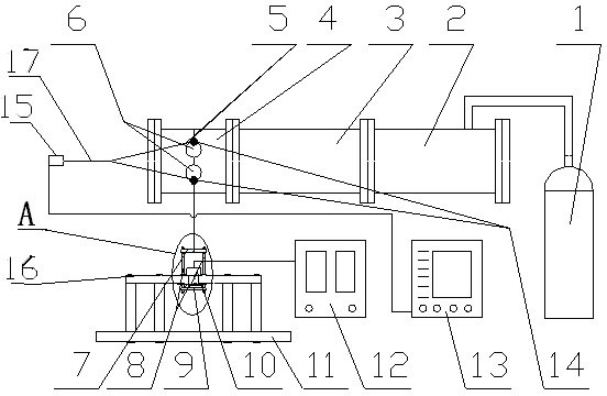 Direct measurement device for unsteady state force of loading and fixing particle swarm of shock wave