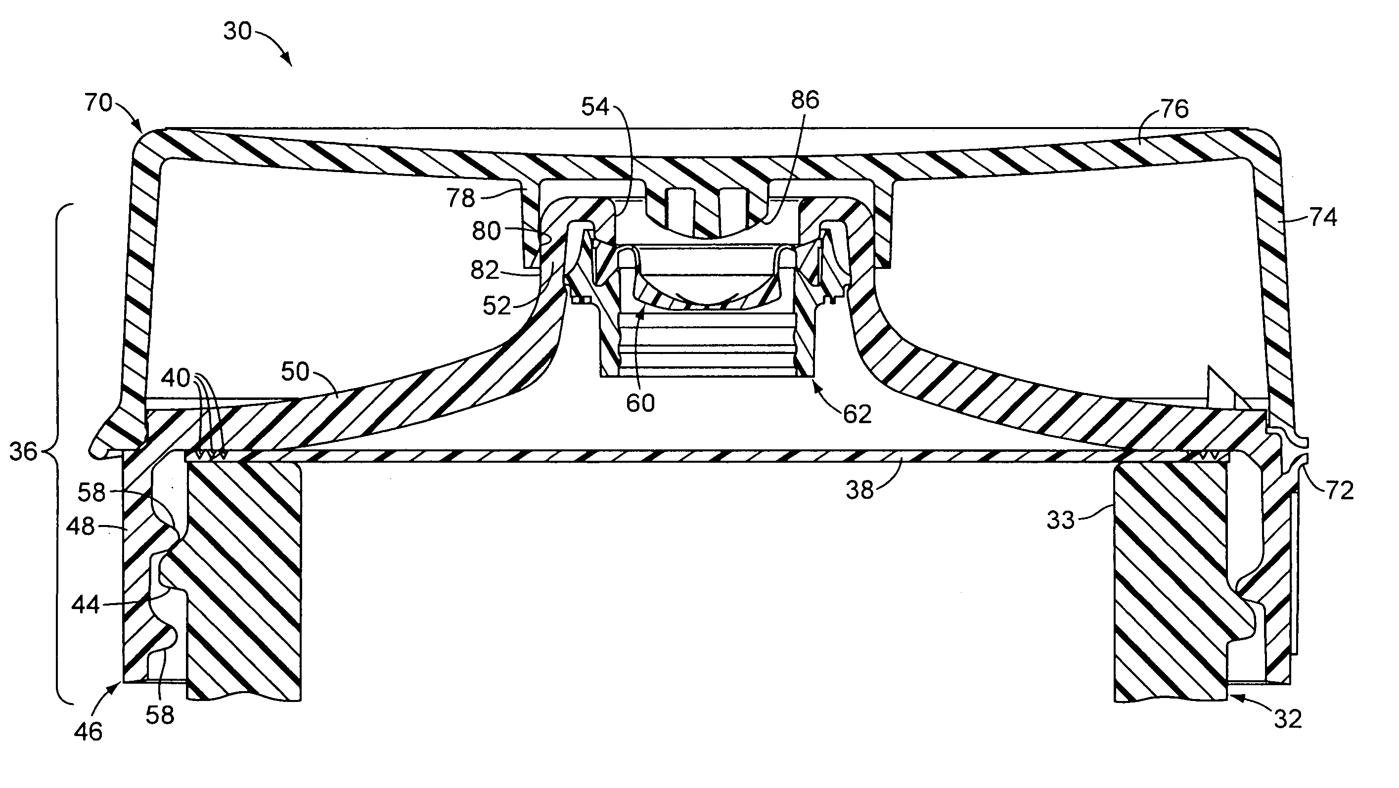 Packaging process employing a closure orifice seal vent