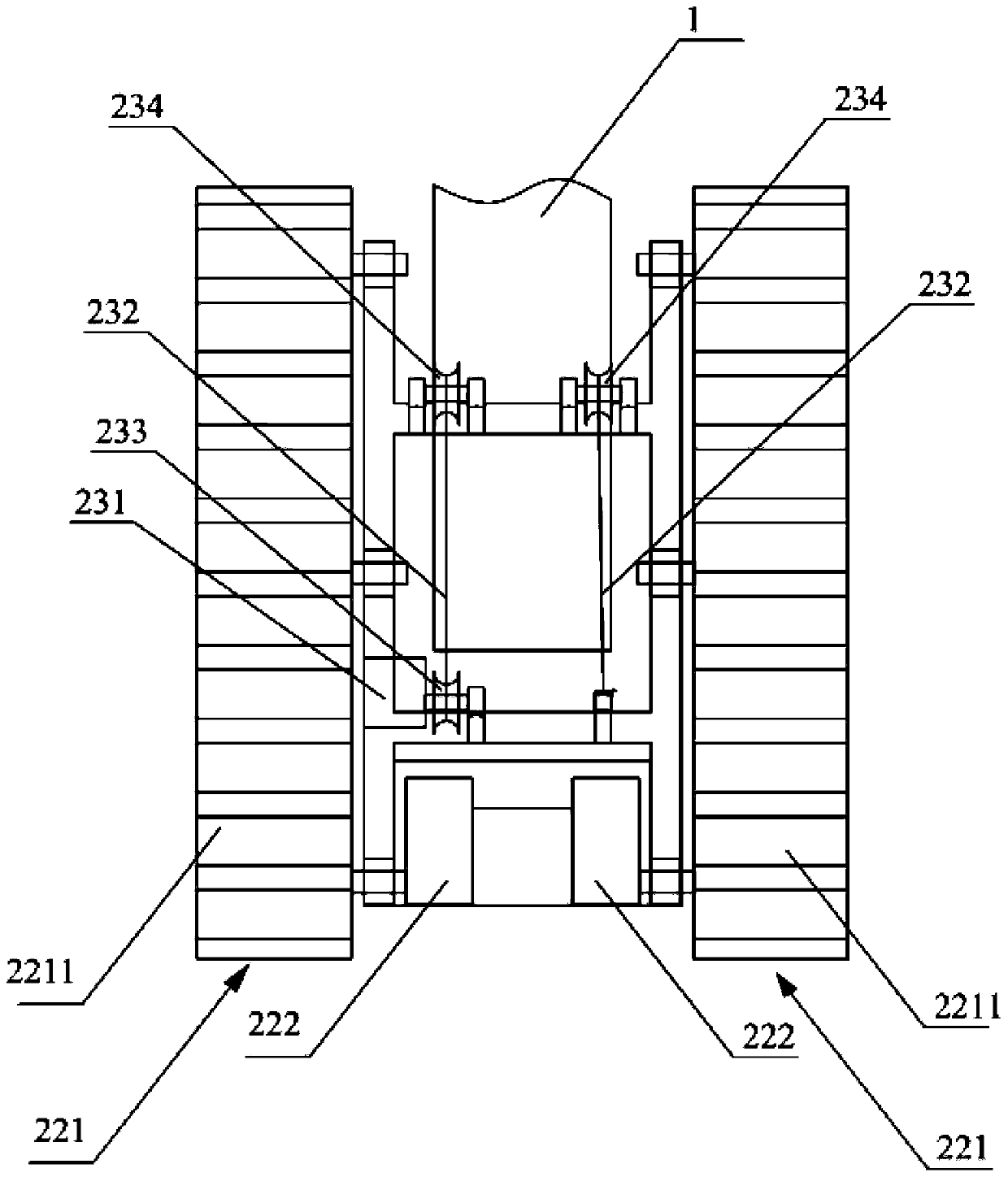 Split type electric pole transfer device