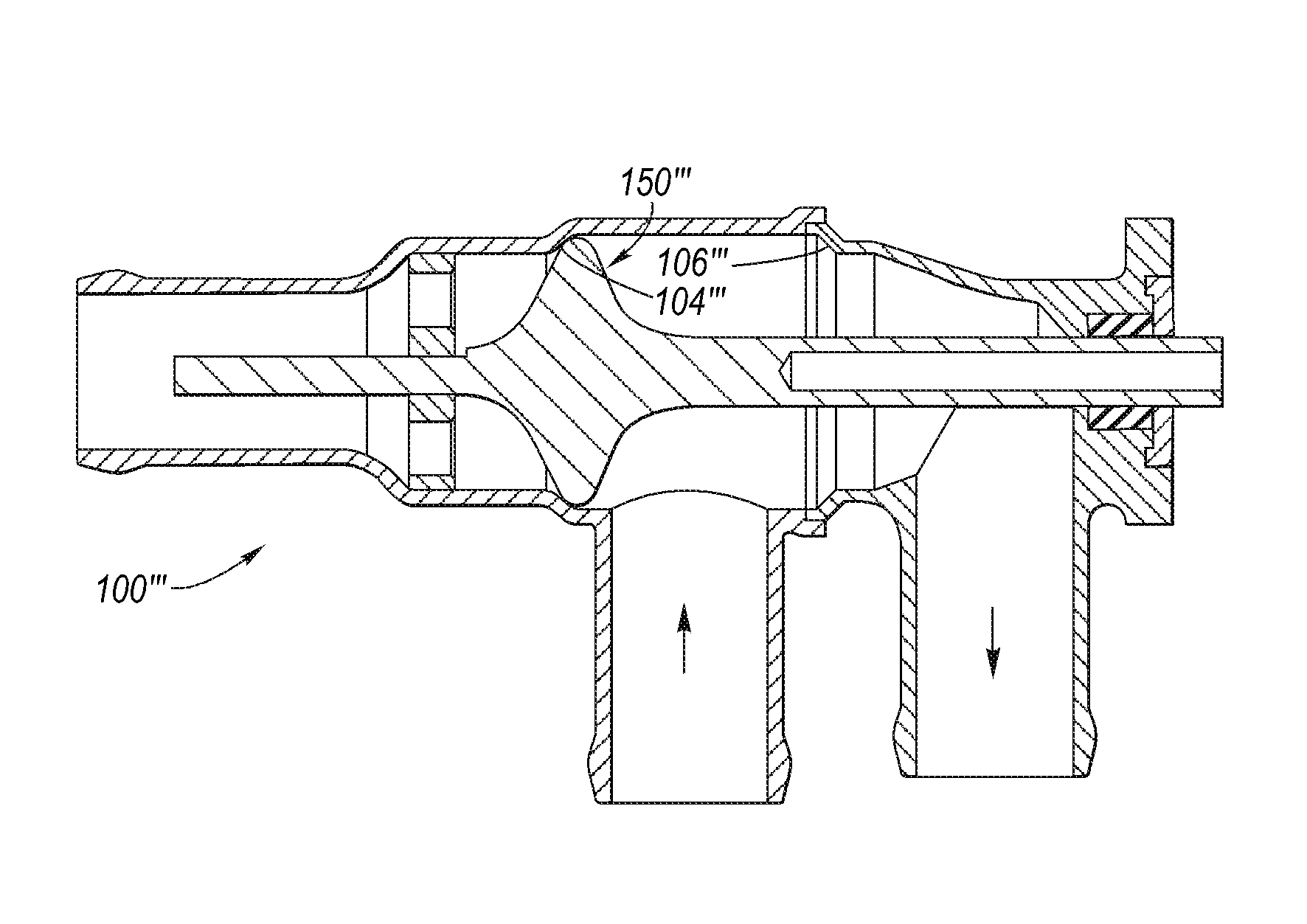 Drive system for an electro-mechanical three-way dual seat valve