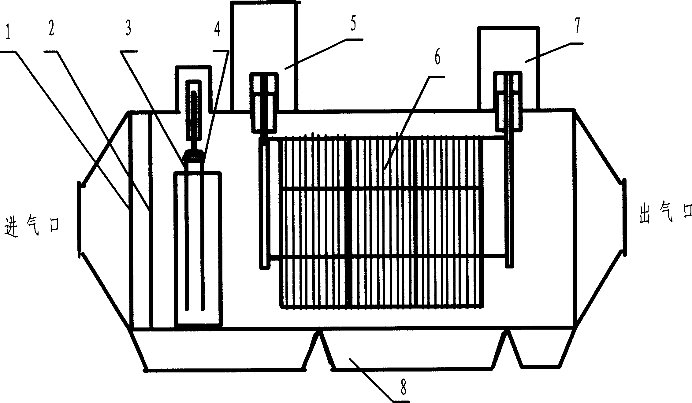 Exbaust gas purification method and device by pulse corona dicharging method