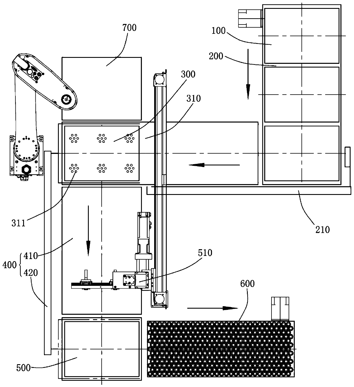 Device for removing outer packaging of containers and method for removing the same