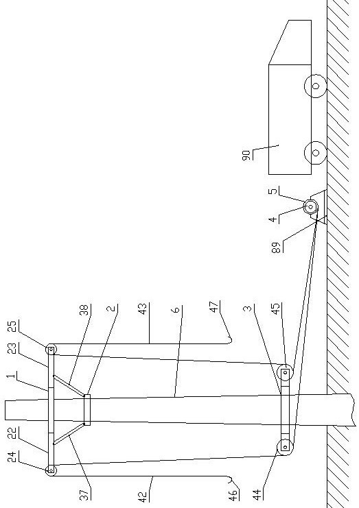 Distribution line cement pole lift and its construction operation method