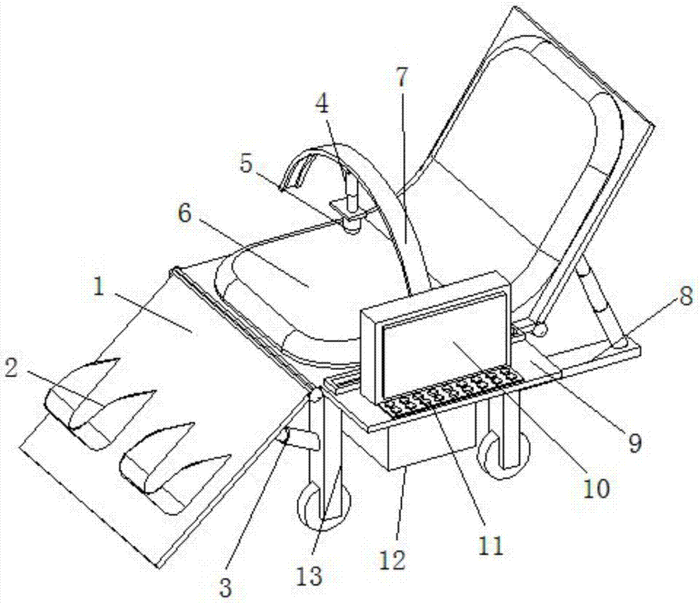 Clinical antenatal diagnosing and examining device for obstetric and gynecologic department