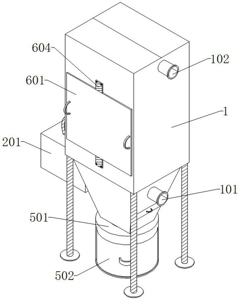 Dust removal equipment with dust suppression structure