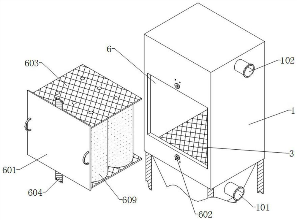 Dust removal equipment with dust suppression structure