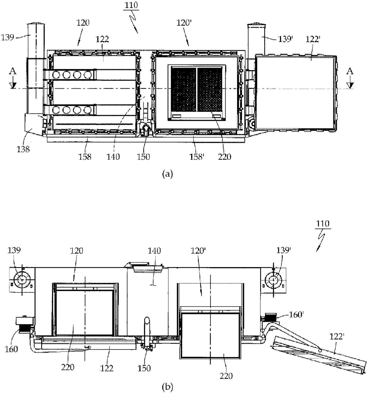 Indirect-heating-type carbonization treatment system for waste, and carbonization treatment vehicle using same