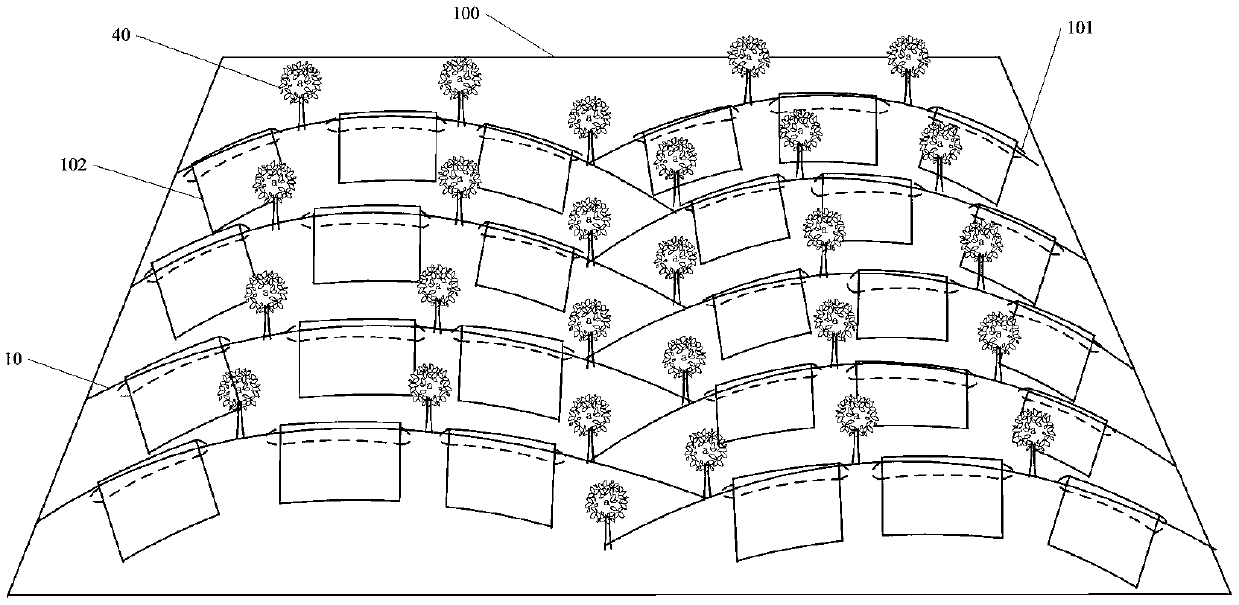 Cross-stepped type slope surface treatment method for mine dump