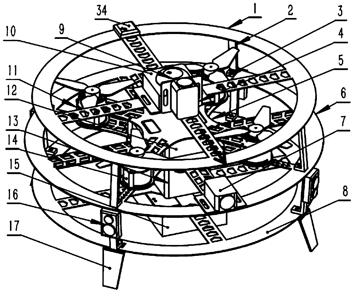 Explosion-proof type quadrotor unmanned aerial vehicle for underground coal mine