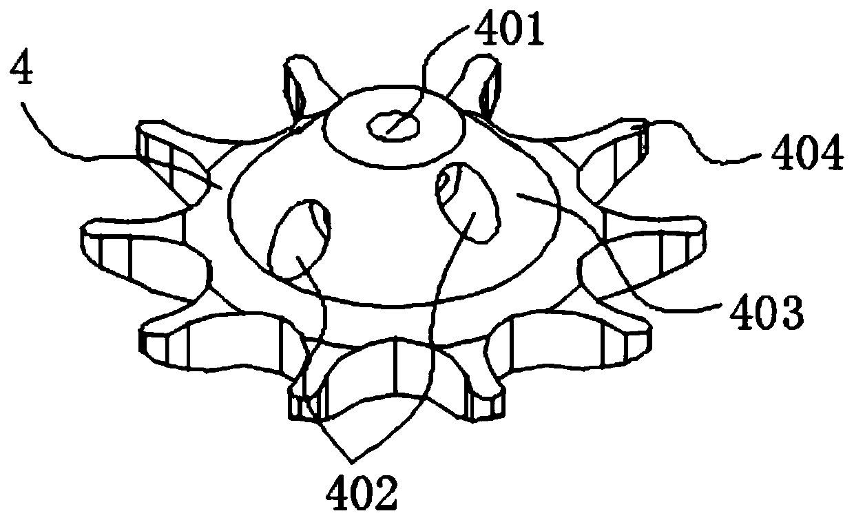 Spherical material storage and output device with detachable base plate