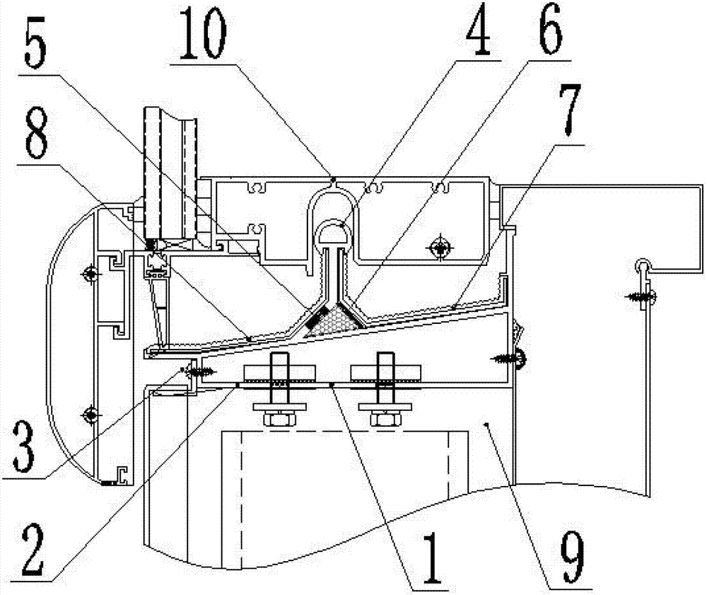 Transferring cross beam of lower openings of unitized curtain walls