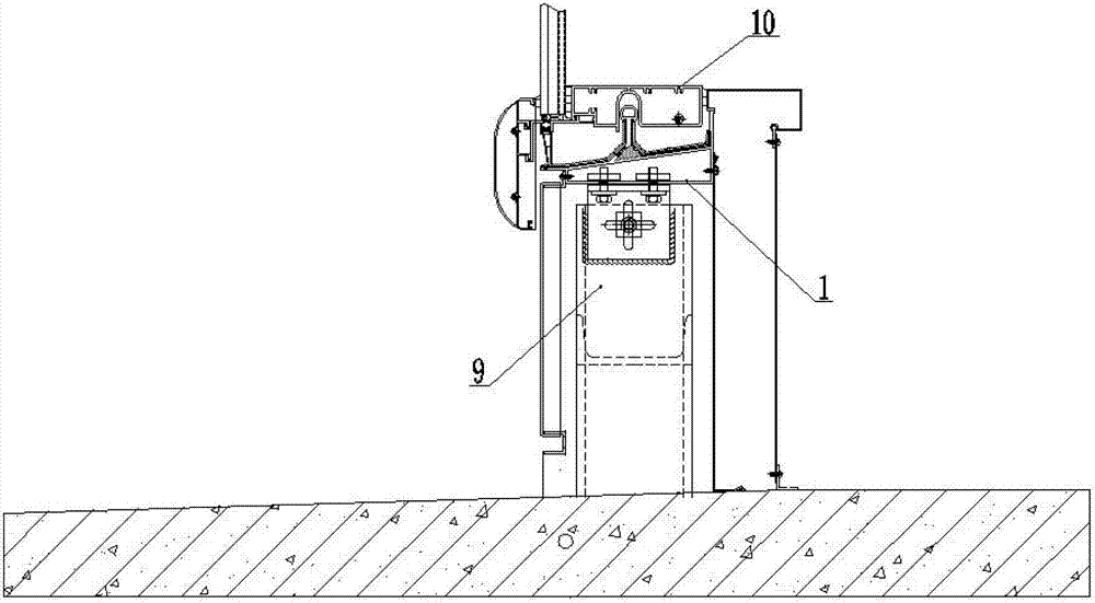 Transferring cross beam of lower openings of unitized curtain walls