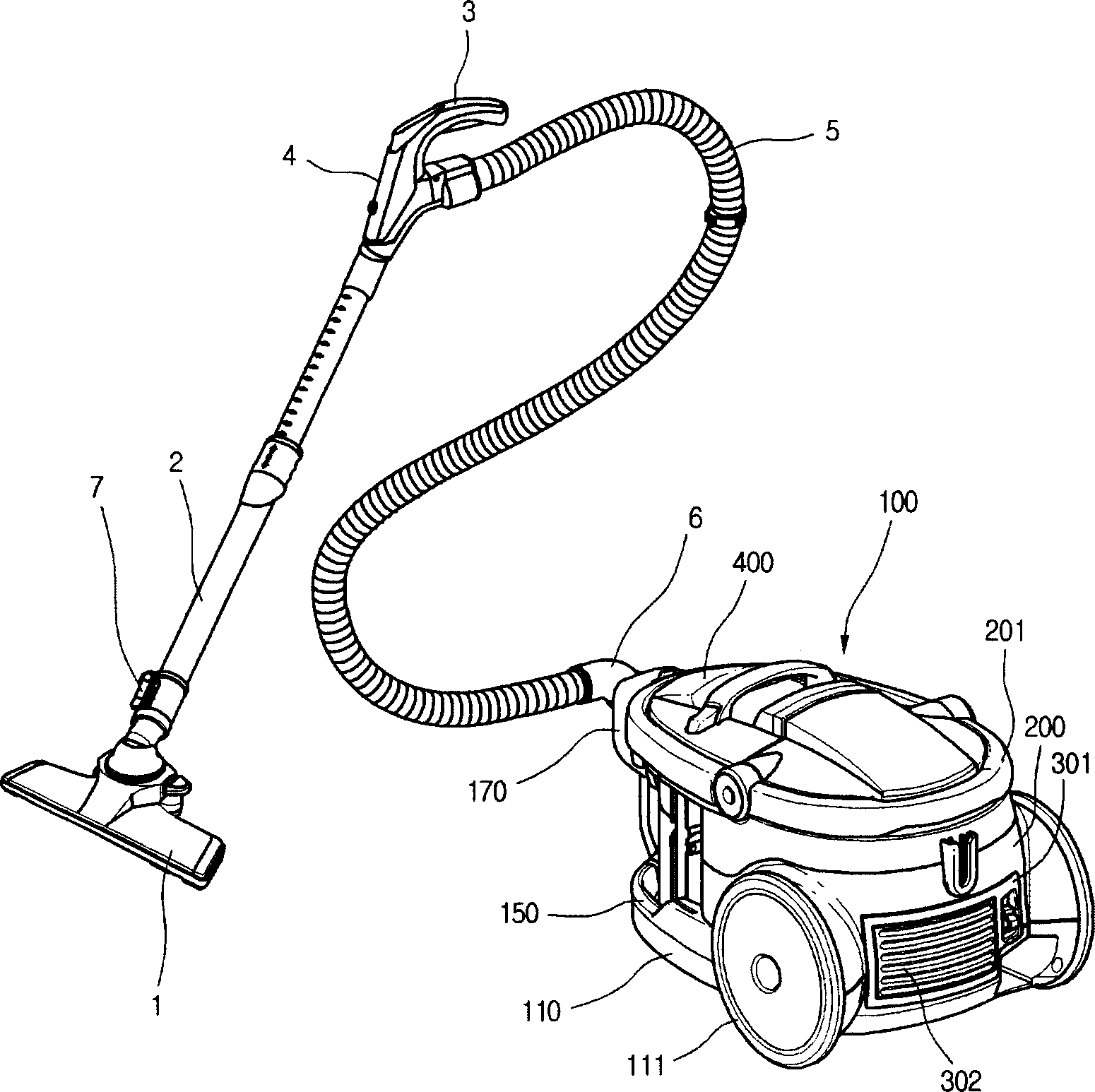 Channel structure of vacuum cleaner