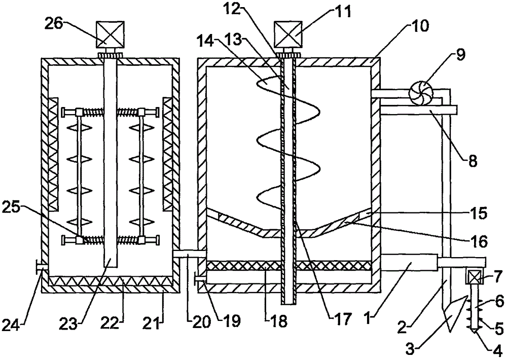 Water-conservancy dredging equipment with follow-up sludge treatment function