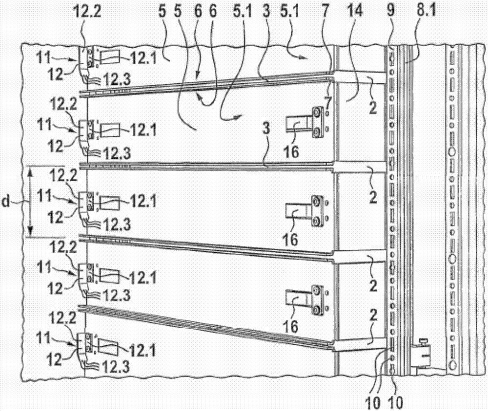 Switchgear cabinet or rack for accommodating electrical energy stores, in particular batteries, and a corresponding switchgear cabinet assembly or rack assembly