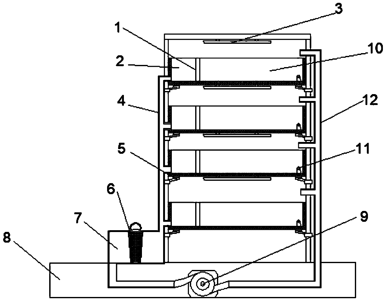 Square-combination multiple-layered type experimental device for zebrafish capable of simulating crowd flow