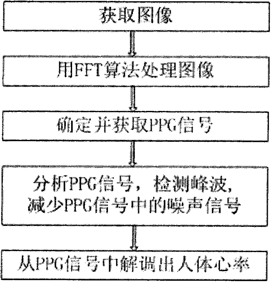 Method for measuring human body heart rate on basis of mobile phone image