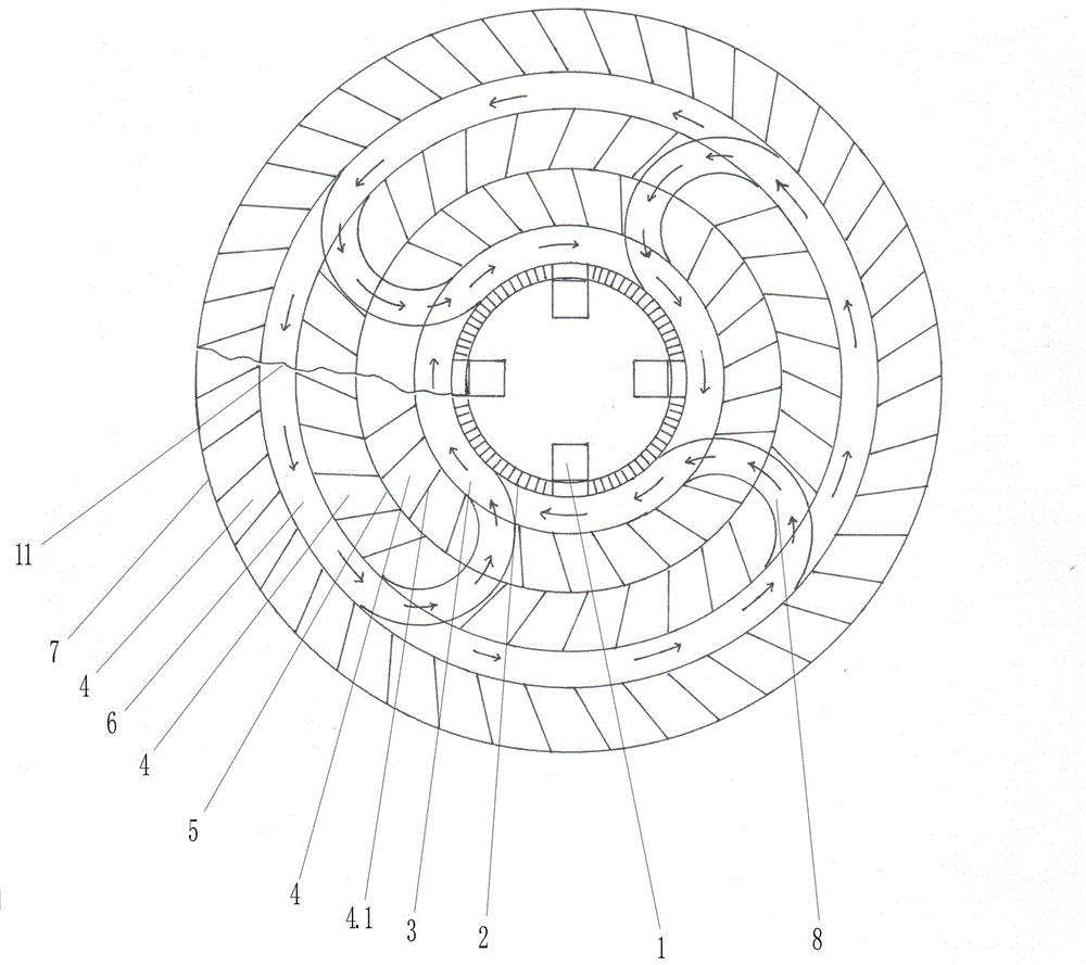 Parking lot constructed on crossroad rotary table