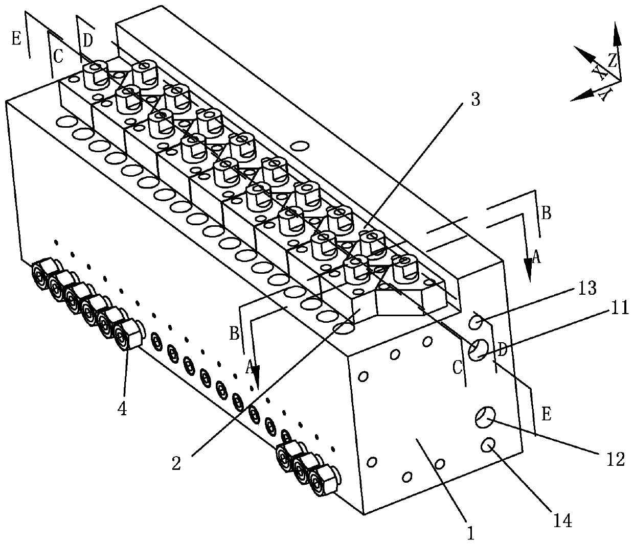 Compact wall type hydraulic cylinder mechanism for shoemaking sole pressing machine