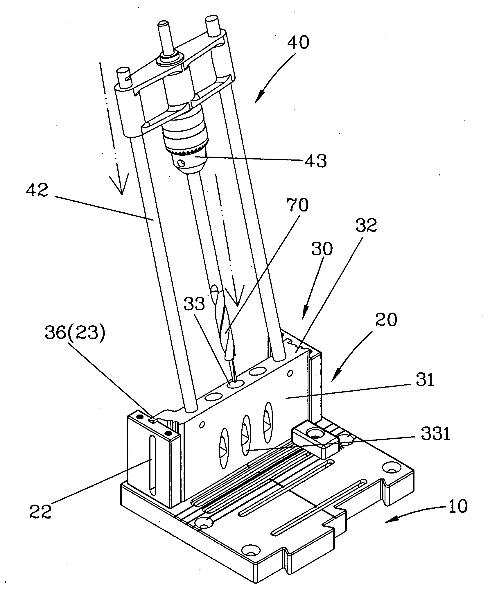 Upright inclined-hole drilling jig