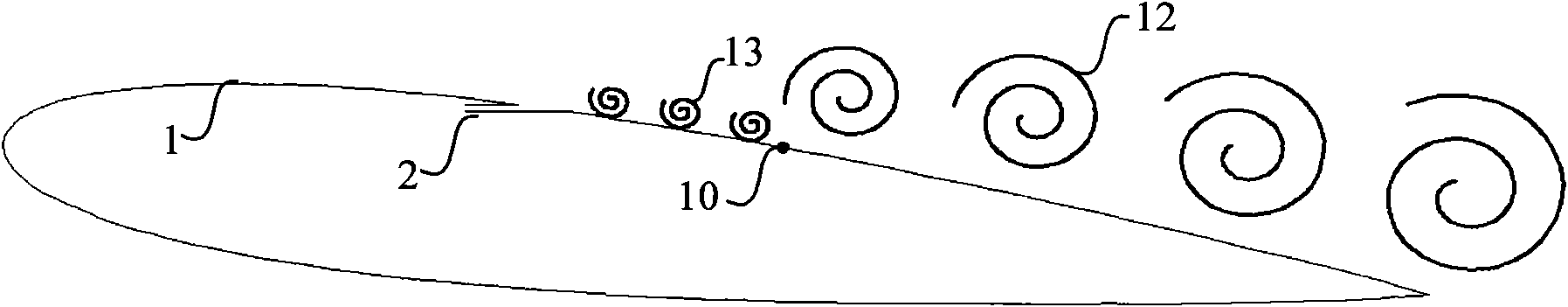 Reverse circulation blowing-down device of wing boundary layer