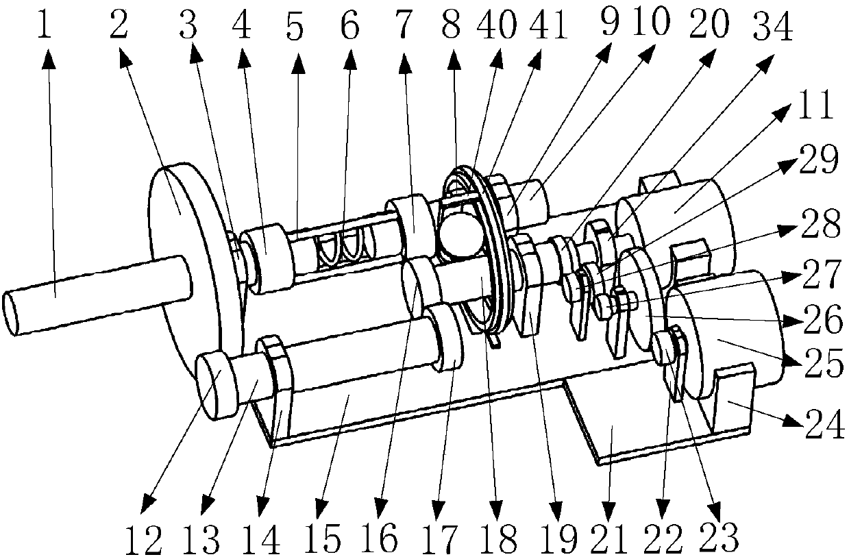 Spindle lock-up energy storage mechanism for sharing fitness equipment