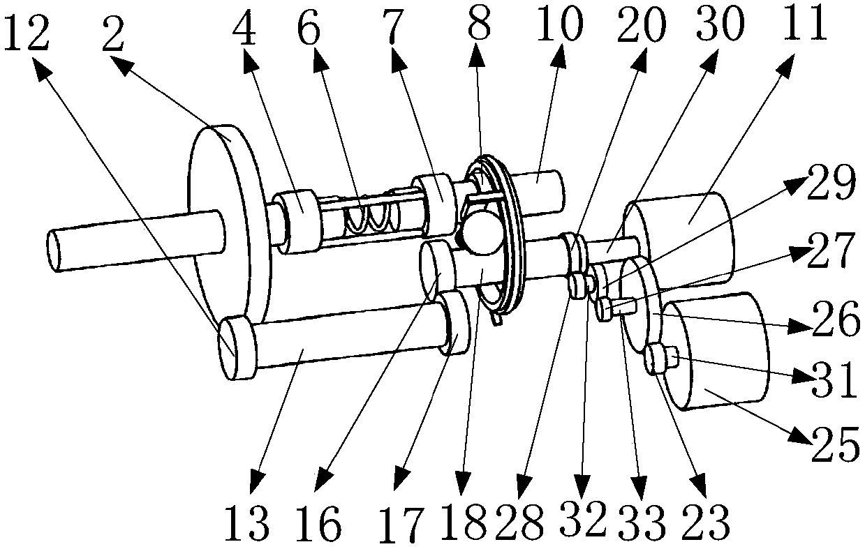 Spindle lock-up energy storage mechanism for sharing fitness equipment