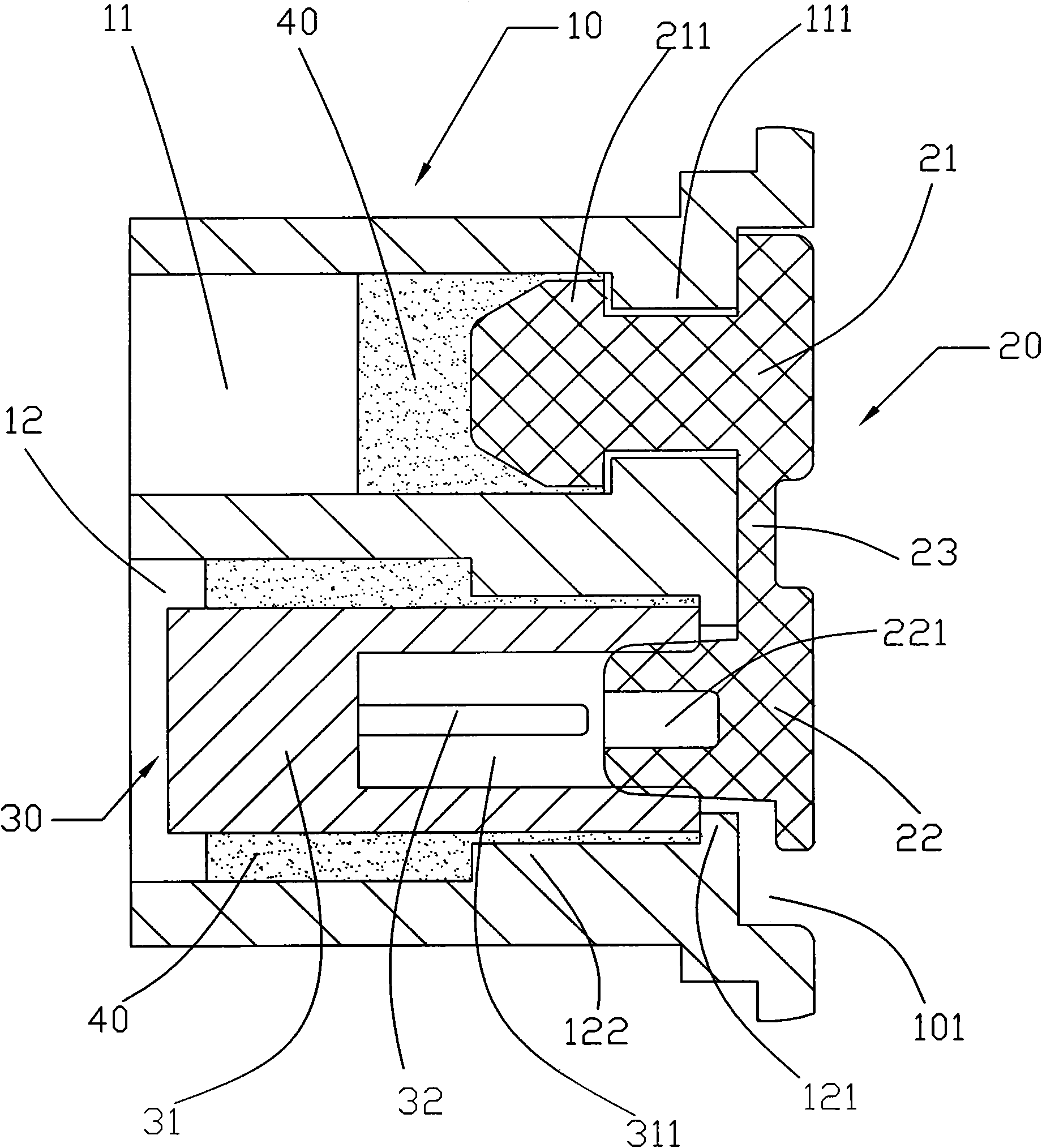 Charging port sealing structure and lamp with sealing structure