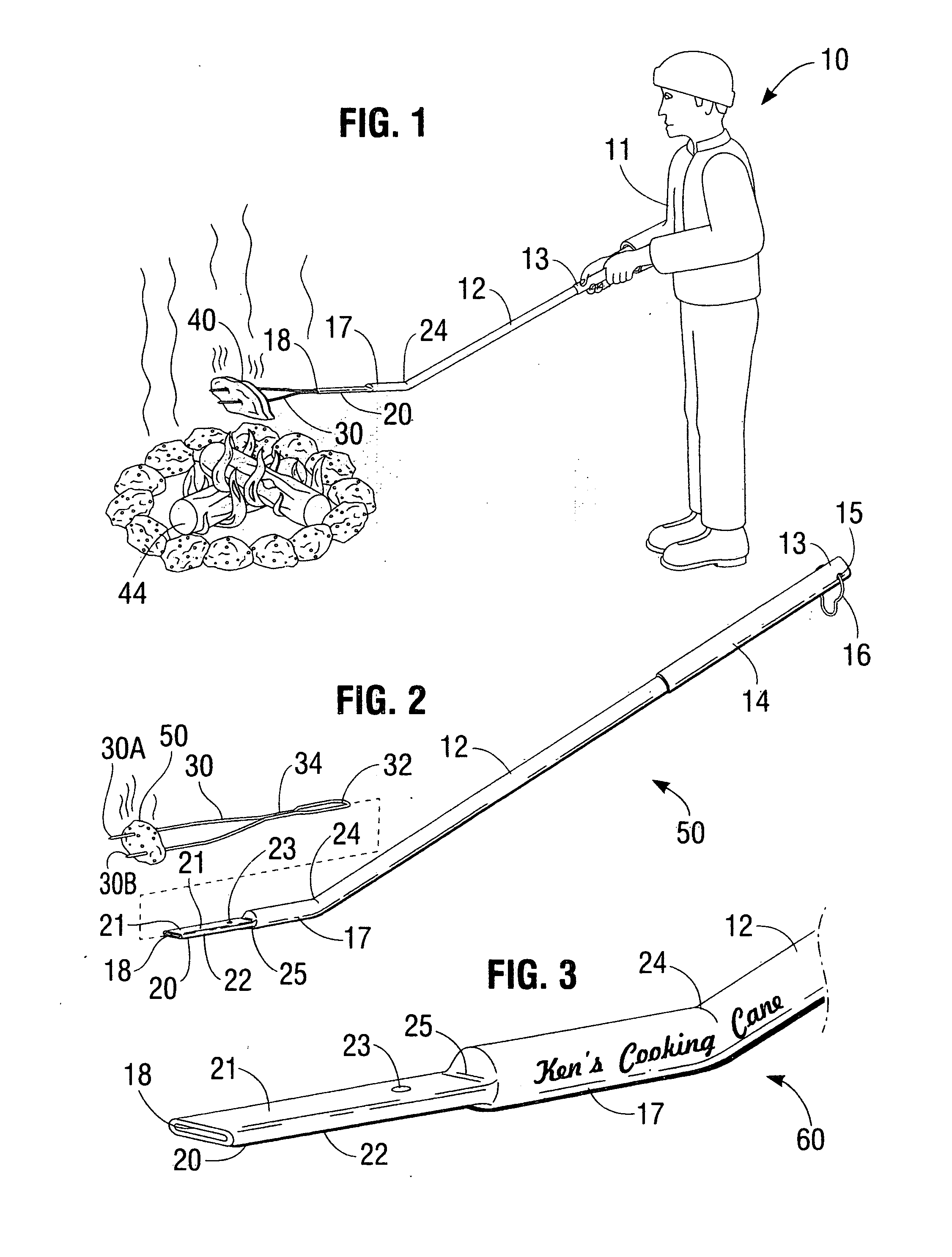 Campfire cooking handle and accessories