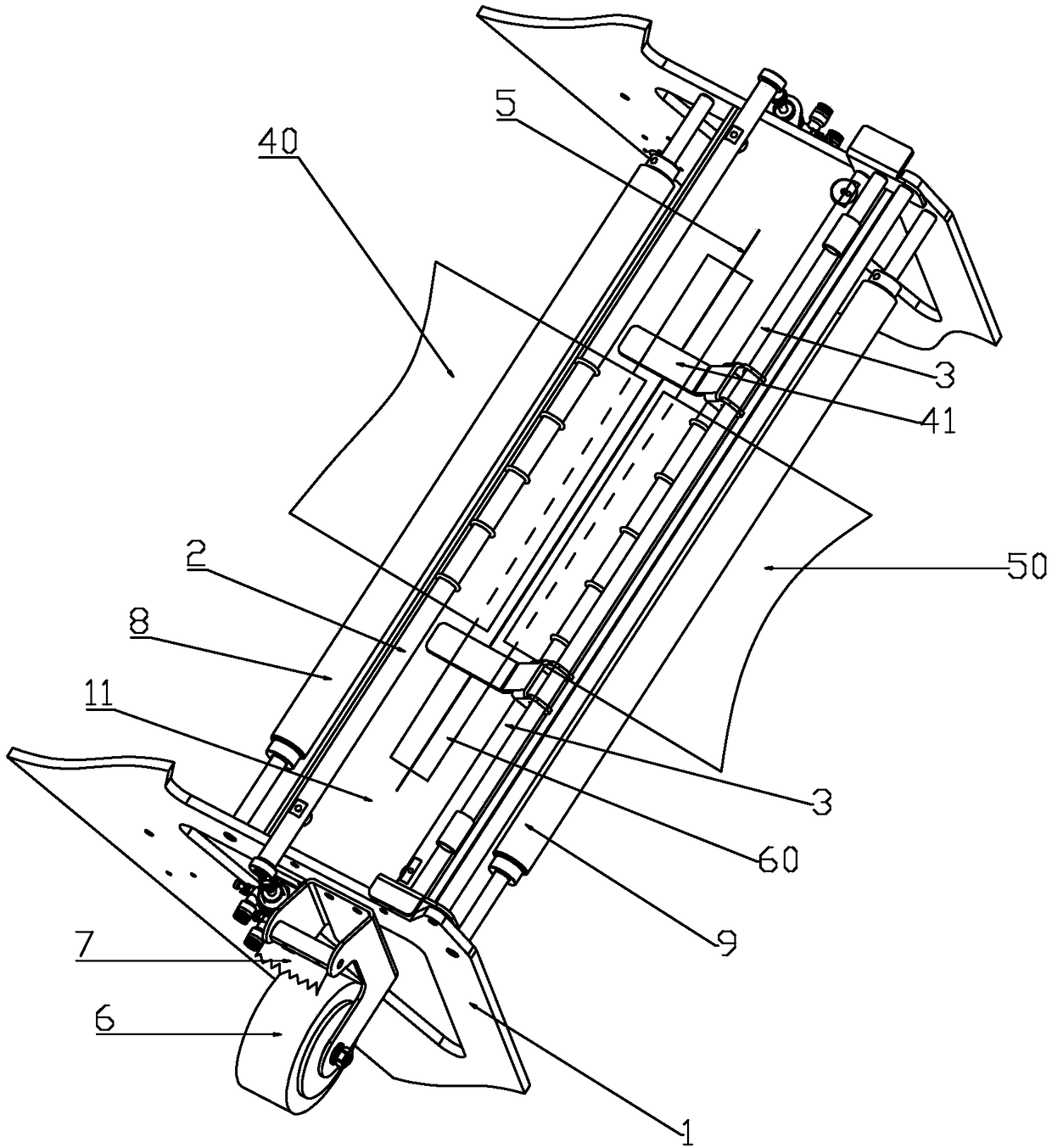 Packaging film receiving device