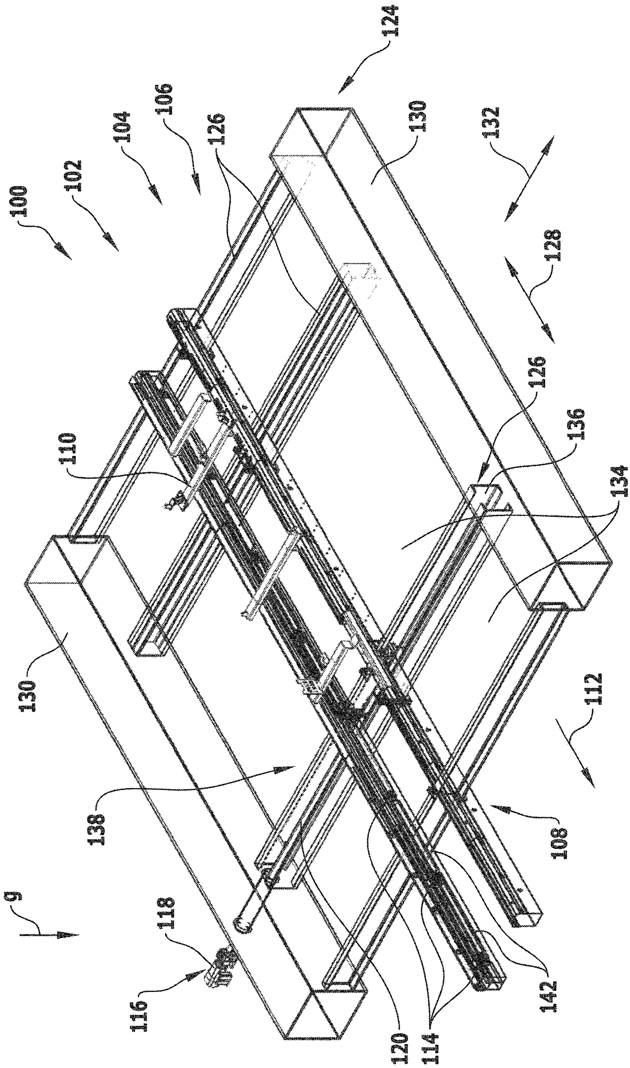 Transverse support with integrated drive for conveying items