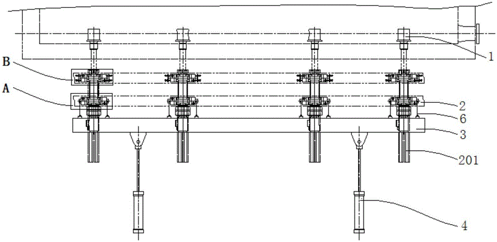 Roller replacing device and method for replacing in-furnace roller components