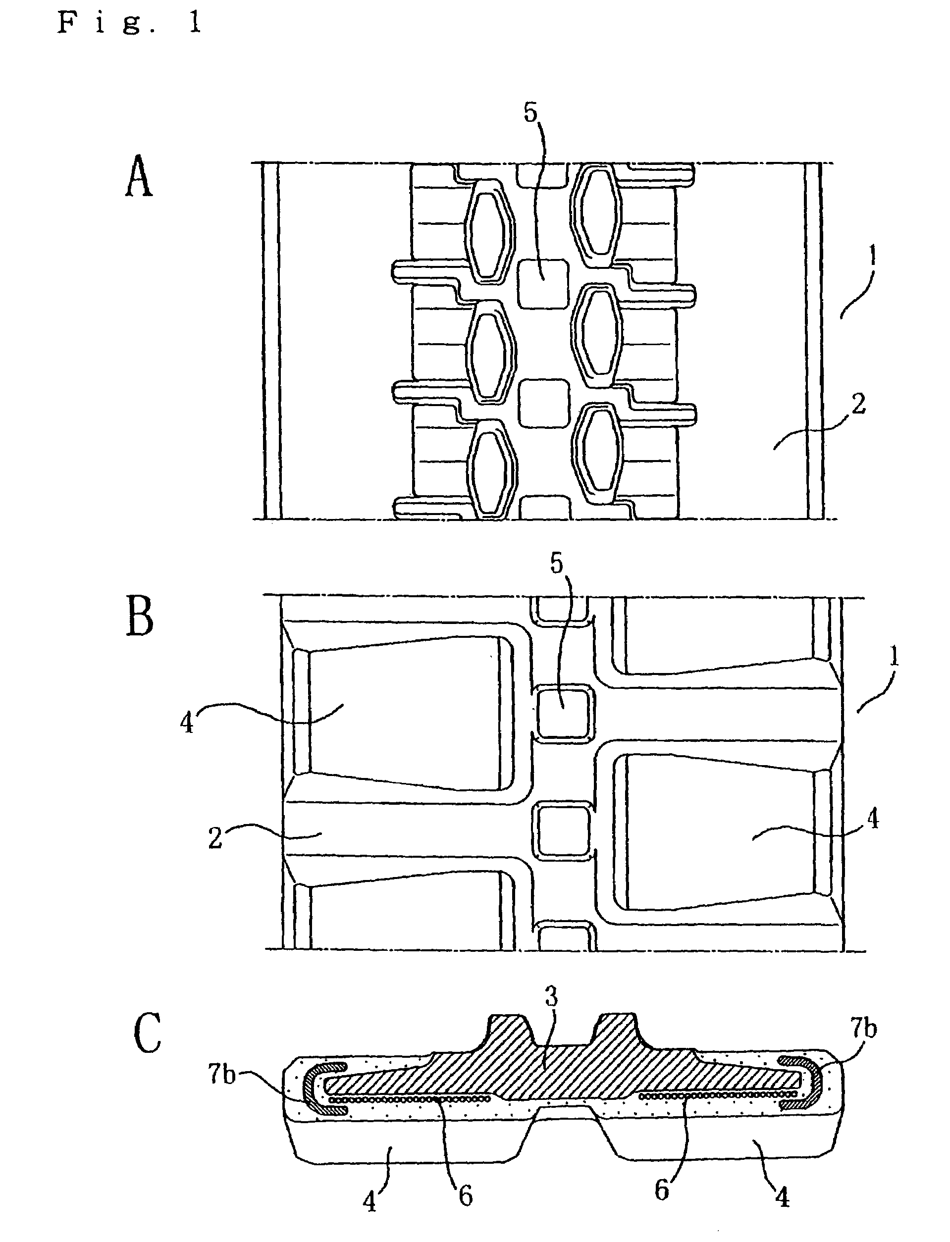 Rubber crawler track