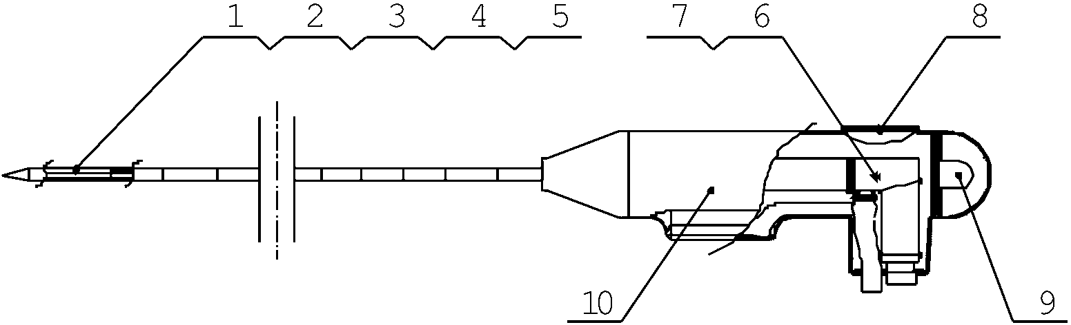 Water-cooling microwave ablation needle-shaped antenna